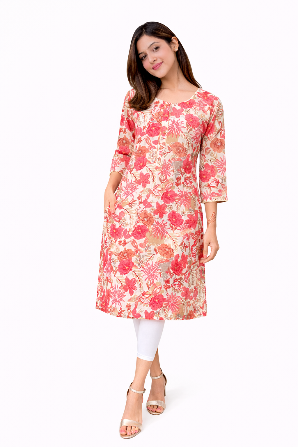 Coral Pink Premium Kurta - Image 4
