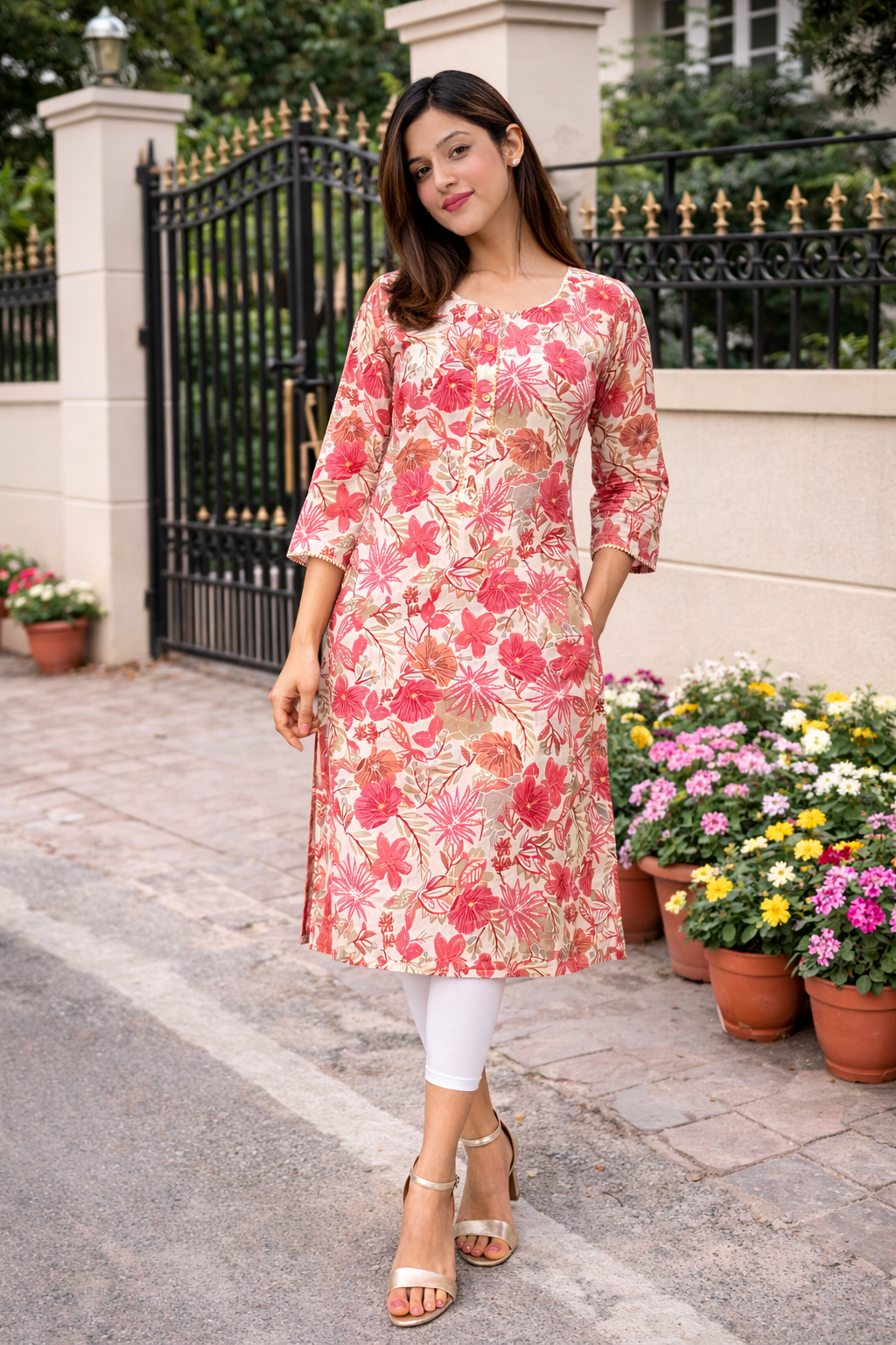 Coral Pink Premium Kurta