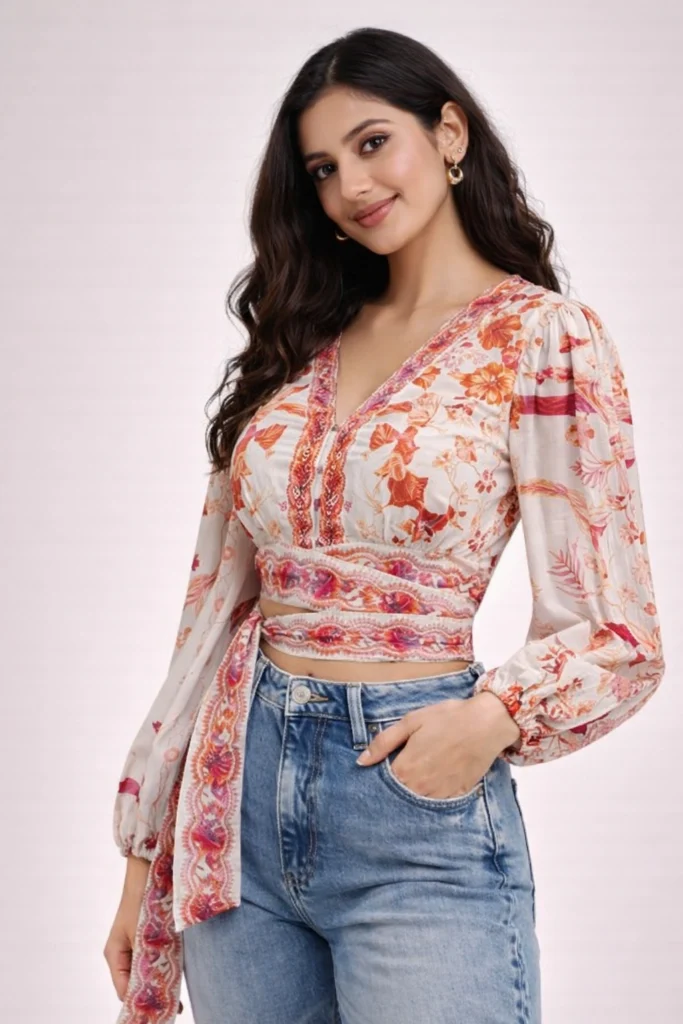 Multi Viscose Blend Printed Top