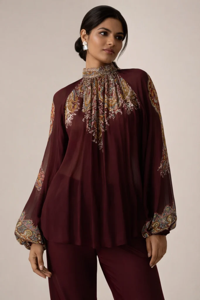 Georgette Short Kurti (Ethnic-Fusion)