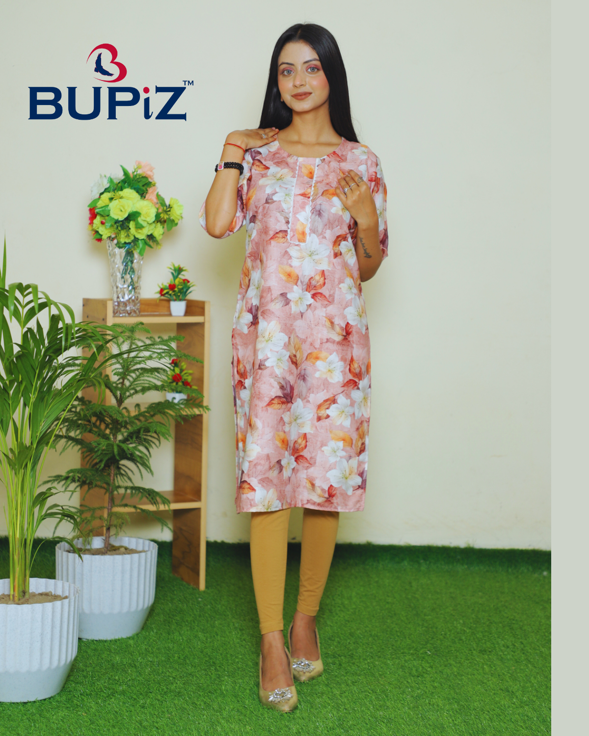 Rayon Blend Straight Solid Kurta _Rose Gold - Image 10