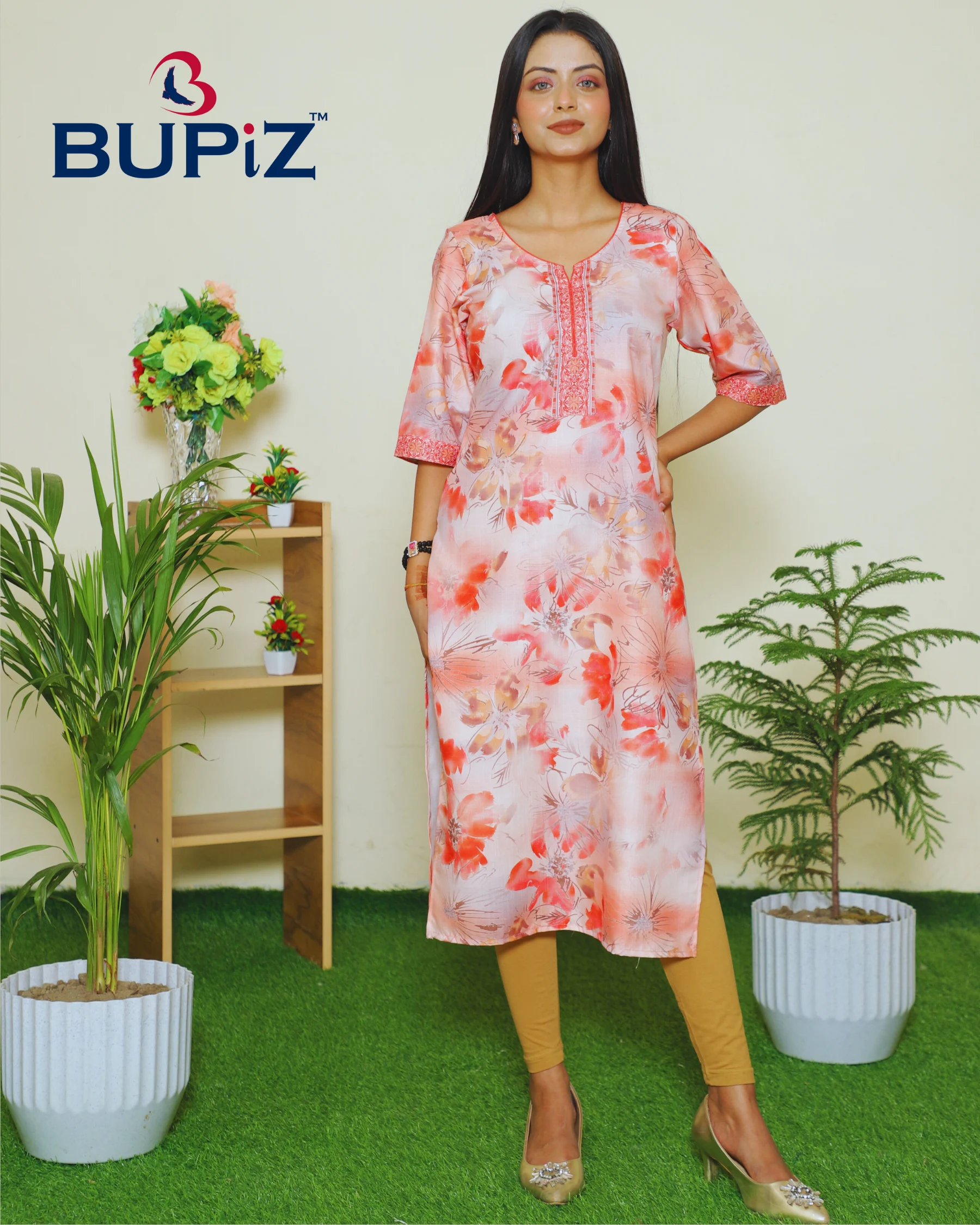 Women's Kurta Rayon Blend_ Pinkish Peach - Image 9