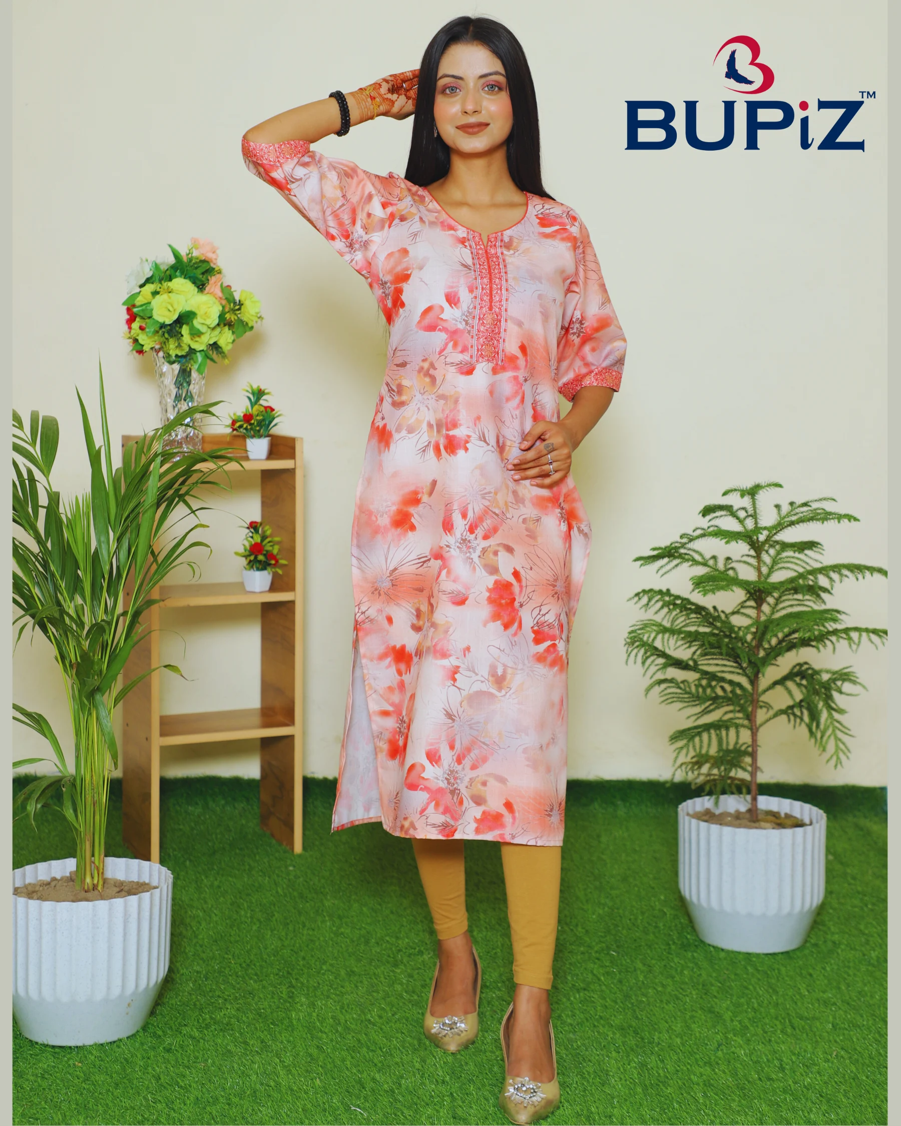 Women's Kurta Rayon Blend_ Pinkish Peach - Image 10