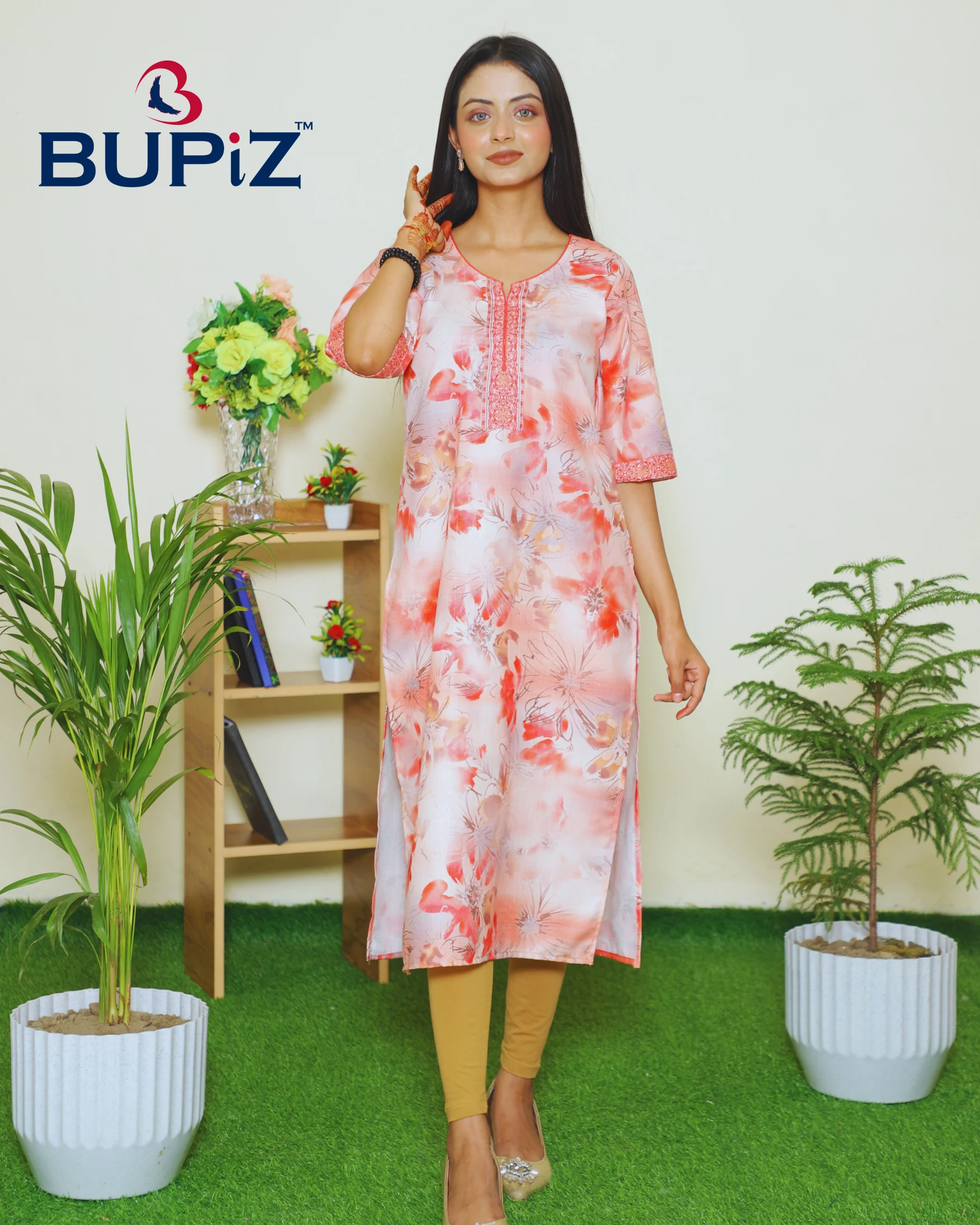 Women's Kurta Rayon Blend_ Pinkish Peach - Image 2