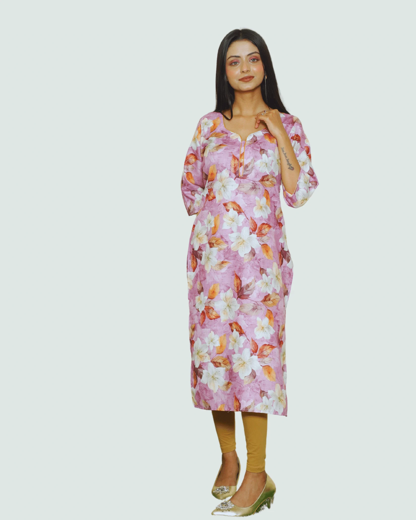 Women's Kurta Rayon Blend_ Lavender - Image 3