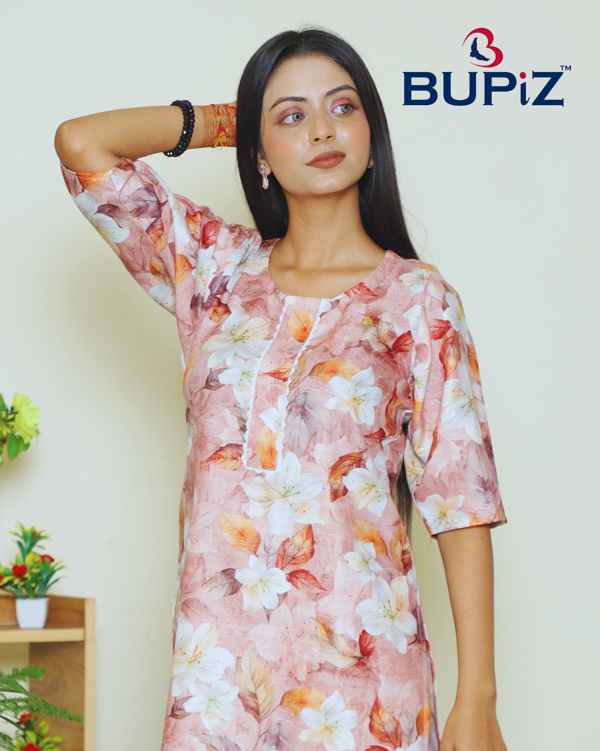 Rayon Blend Straight Solid Kurta _Rose Gold - Image 6