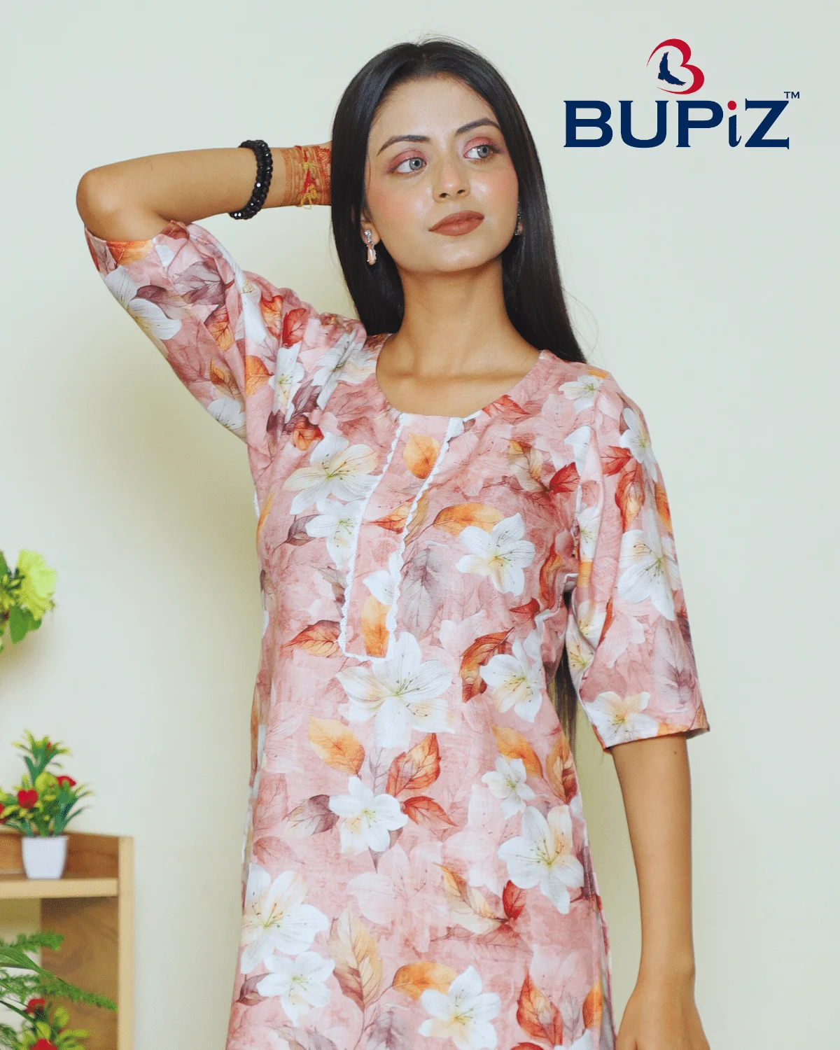 Rayon Blend Straight Solid Kurta _Rose Gold - Image 6