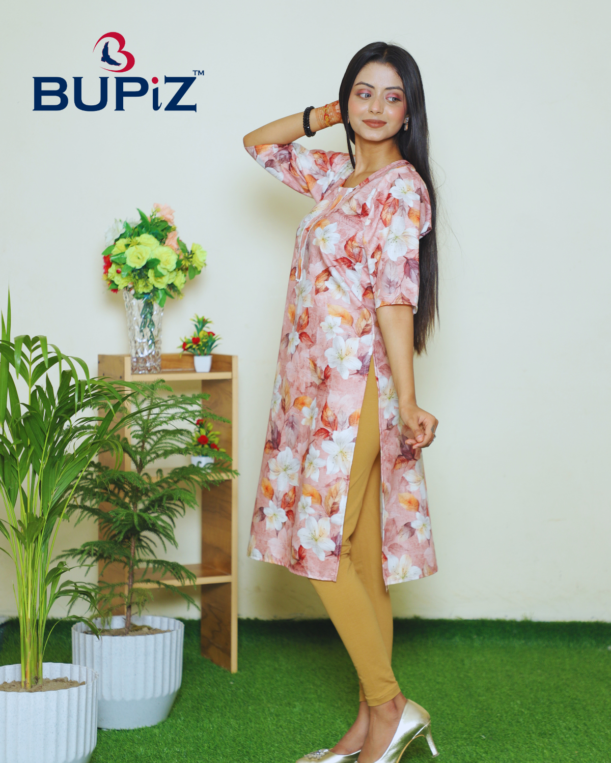 Rayon Blend Straight Solid Kurta _Rose Gold - Image 7