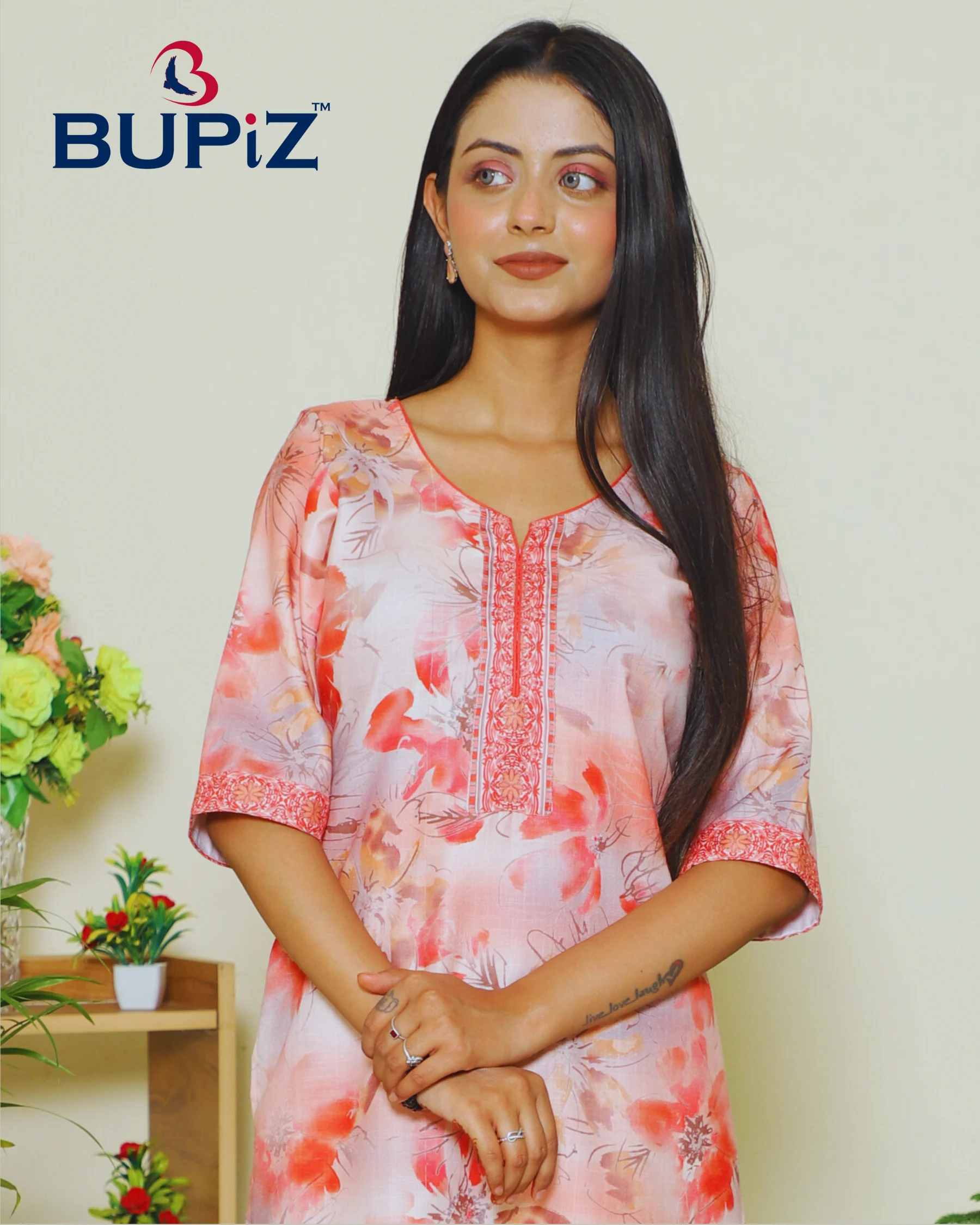 Women's Kurta Rayon Blend_ Pinkish Peach - Image 5
