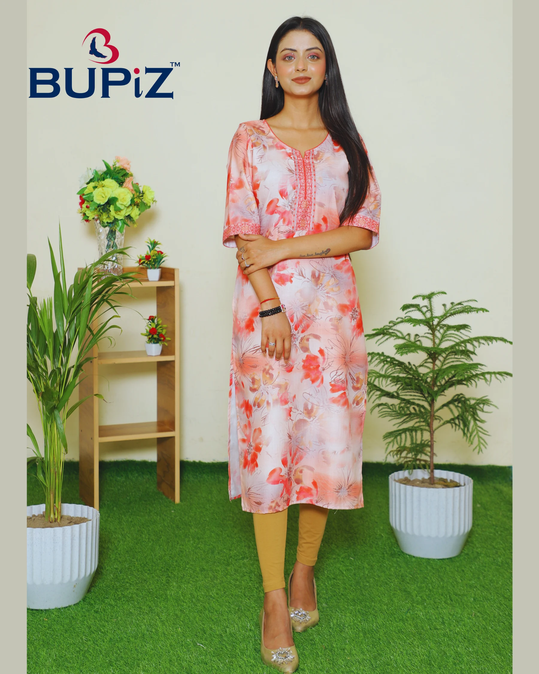 Women's Kurta Rayon Blend_ Pinkish Peach - Image 6