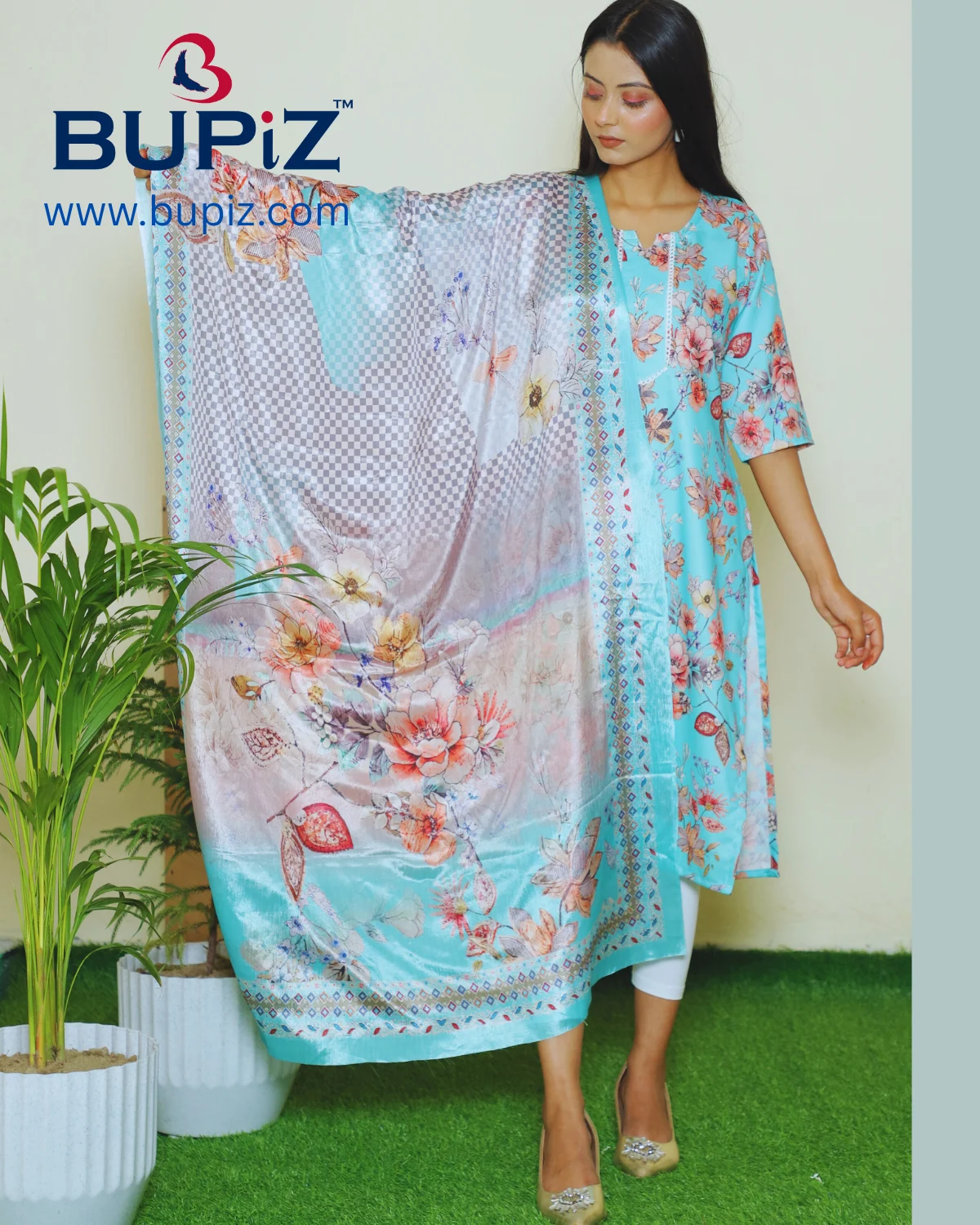 Rayon Blend Straight Solid Kurta with Pant & Dupatta - Image 11