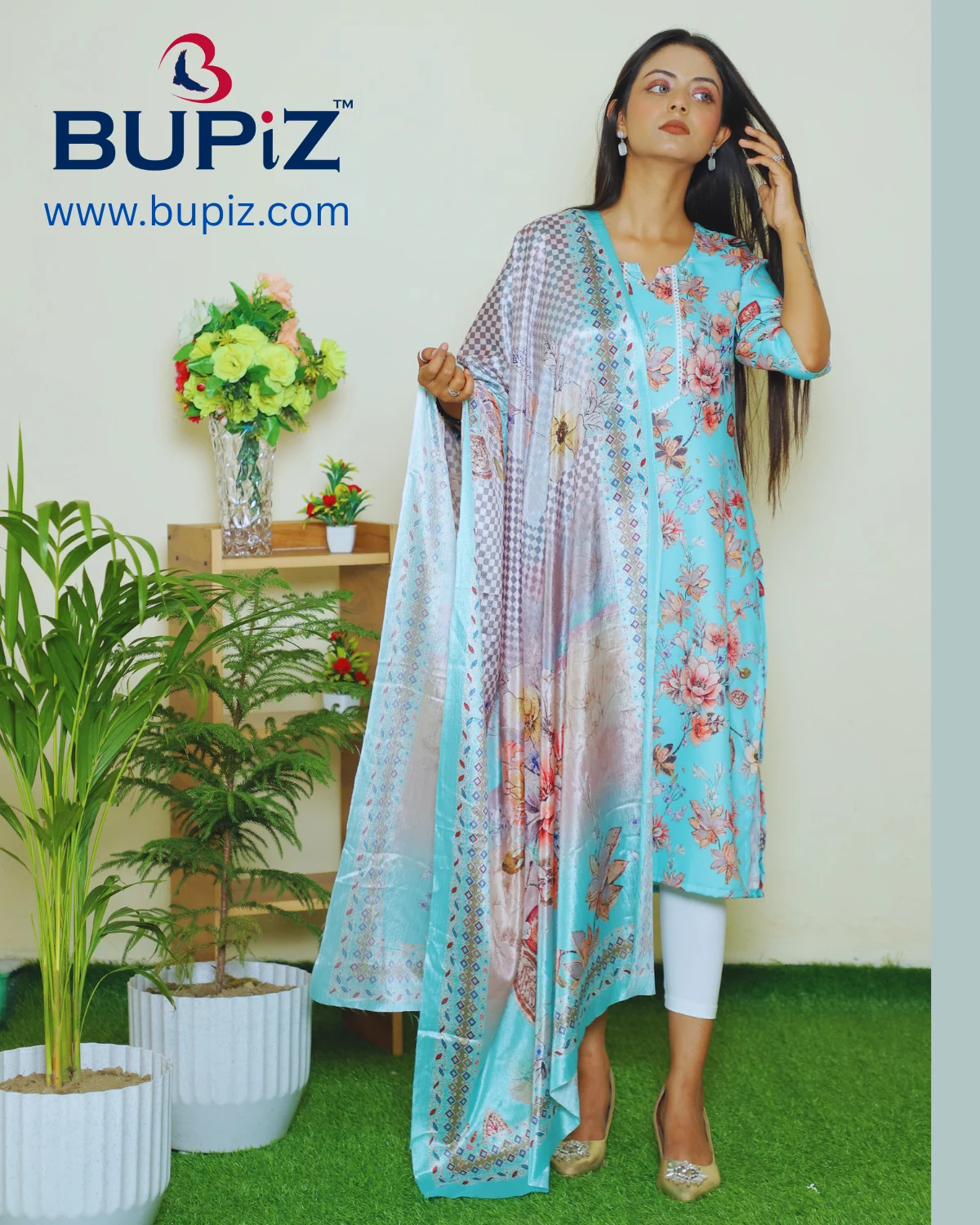 Rayon Blend Straight Solid Kurta with Pant & Dupatta - Image 10