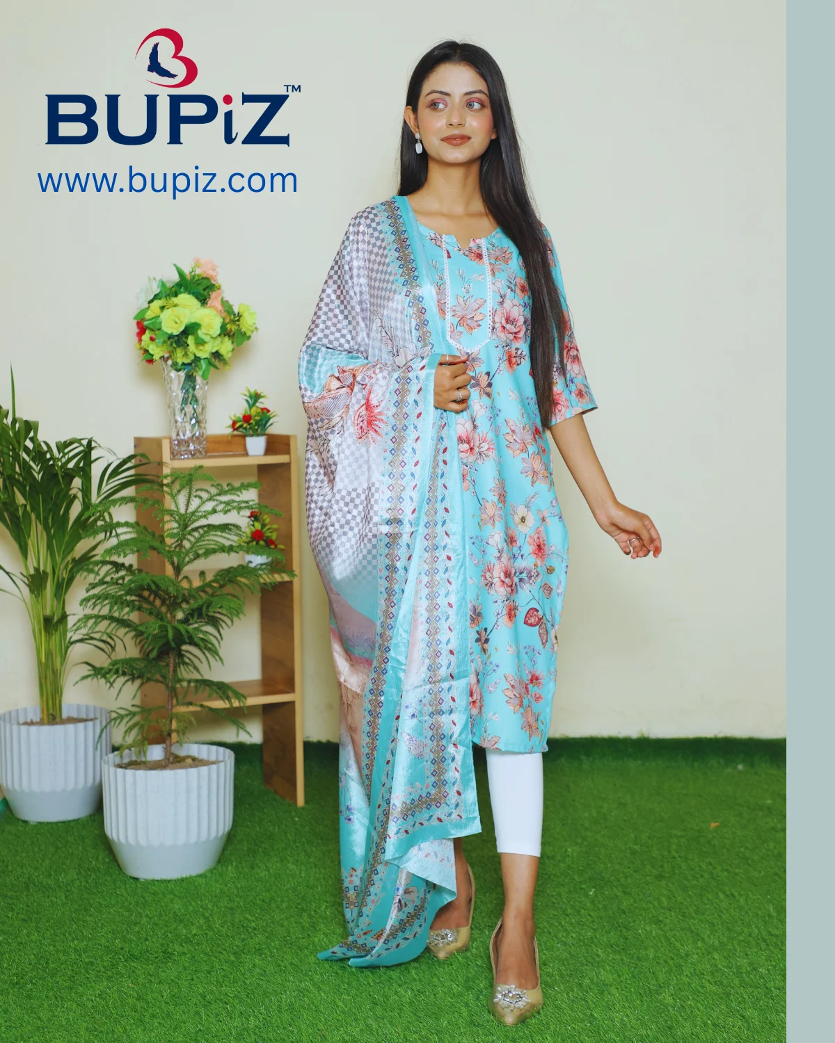 Rayon Blend Straight Solid Kurta with Pant & Dupatta - Image 9