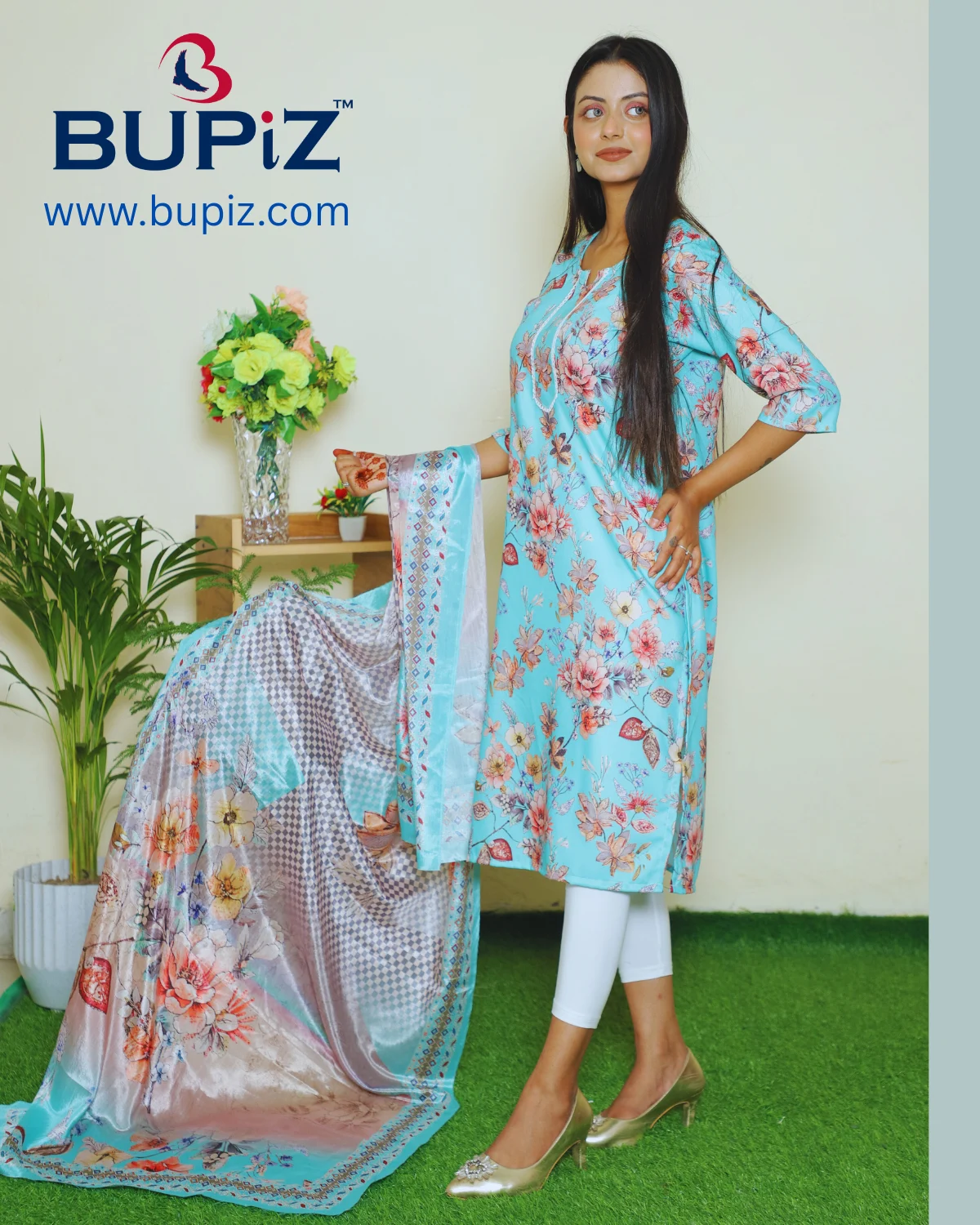 Rayon Blend Straight Solid Kurta with Pant & Dupatta - Image 7