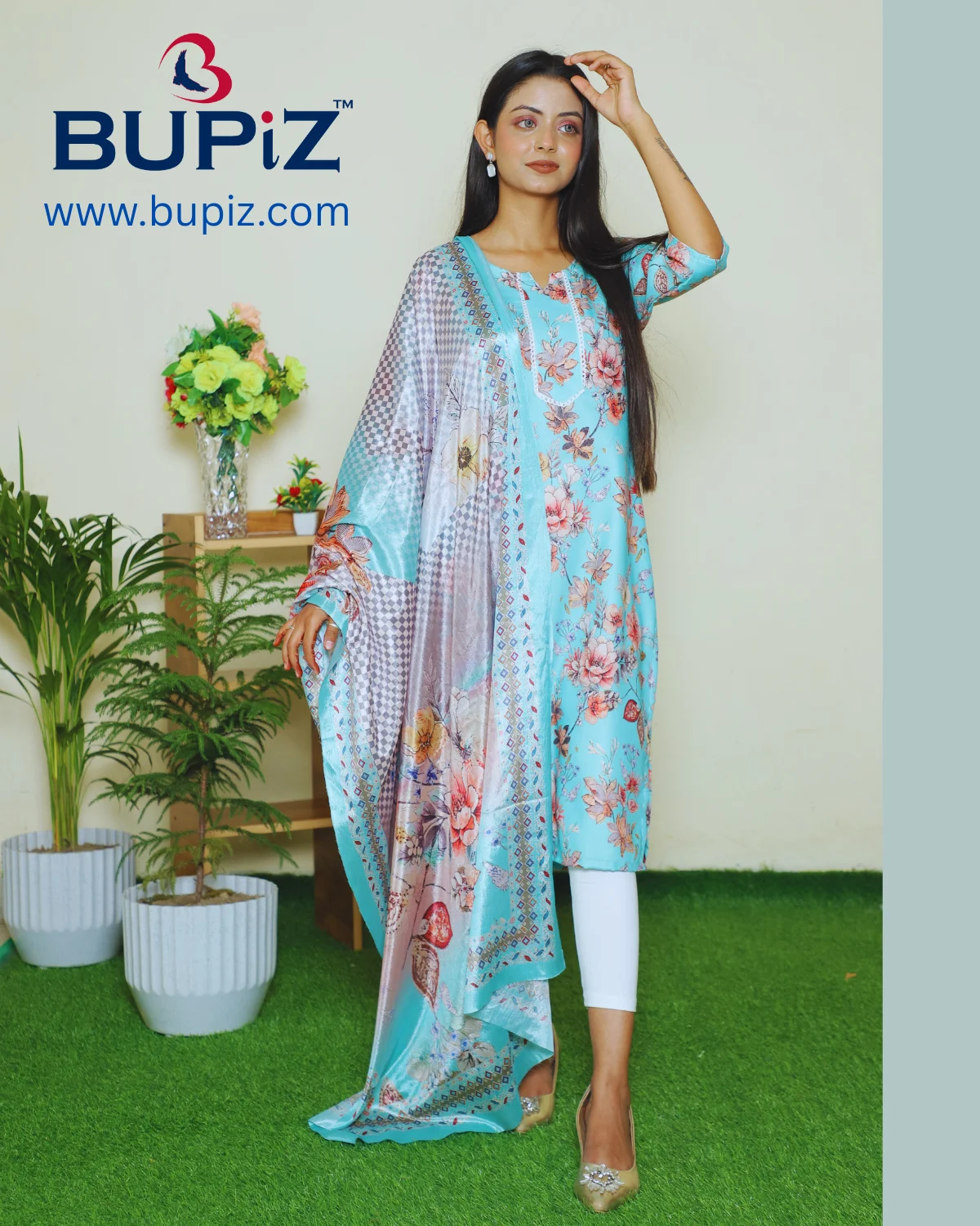 Rayon Blend Straight Solid Kurta with Pant & Dupatta - Image 6