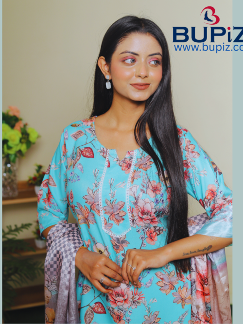 Rayon Blend Straight Solid Kurta with Pant & Dupatta