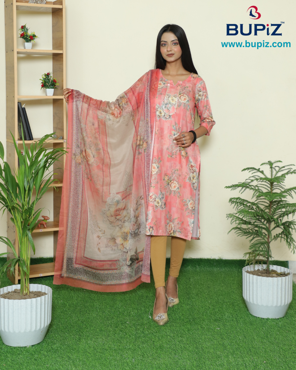 Rayon Blend Straight Solid Kurta with Pant & Dupatta