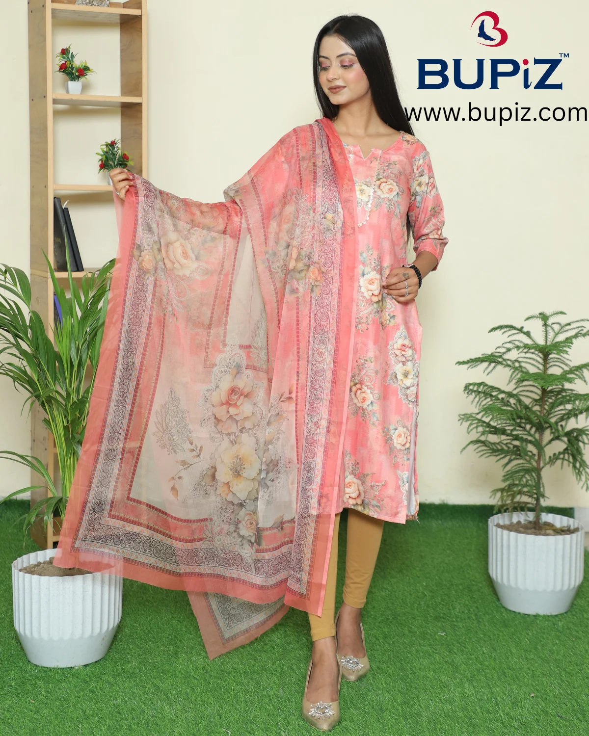 Rayon Blend Straight Solid Kurta with Pant & Dupatta - Image 5