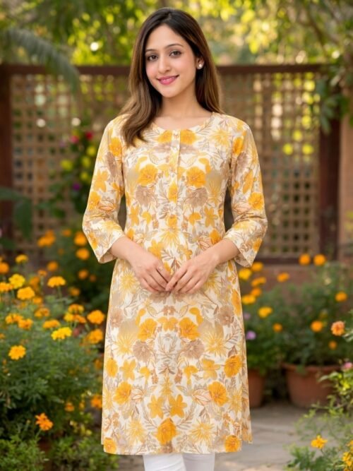 Golden Yellow Premium Kurta