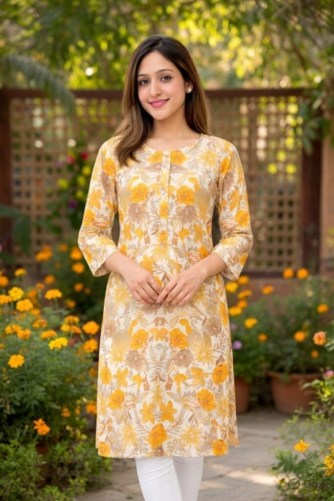 Golden Yellow Premium Kurta