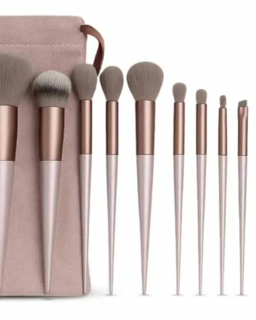 Professional Makeup Brushes 13 Piece Set Brown Colour, Travel Makeup Brushes with Cloth Bag for Makeup Artists, Foundation, Powder, Concealer, Eyeshadow, Blush, Highlighter, Eyebrow, Brushes