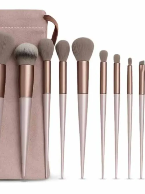 Professional Makeup Brushes 13 Piece Set Brown Colour, Travel Makeup Brushes with Cloth Bag for Makeup Artists, Foundation, Powder, Concealer, Eyeshadow, Blush, Highlighter, Eyebrow, Brushes