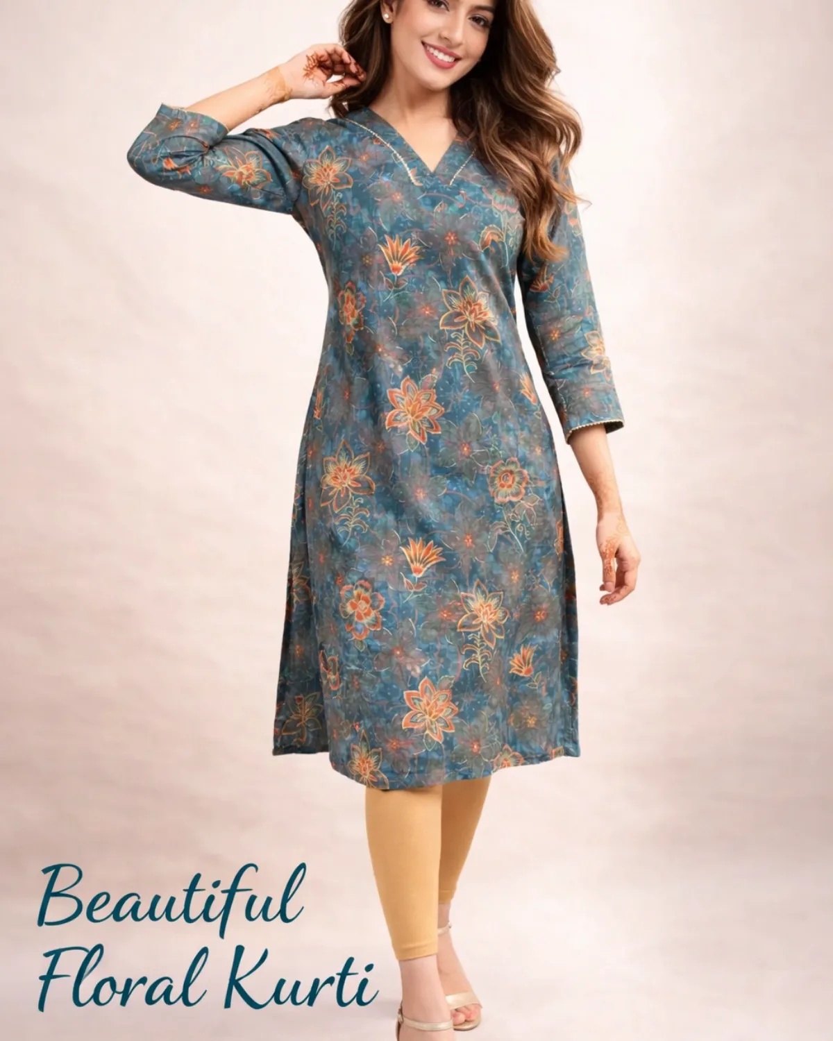 Mauve Floral Chanderi Silk Kurta - Image 10