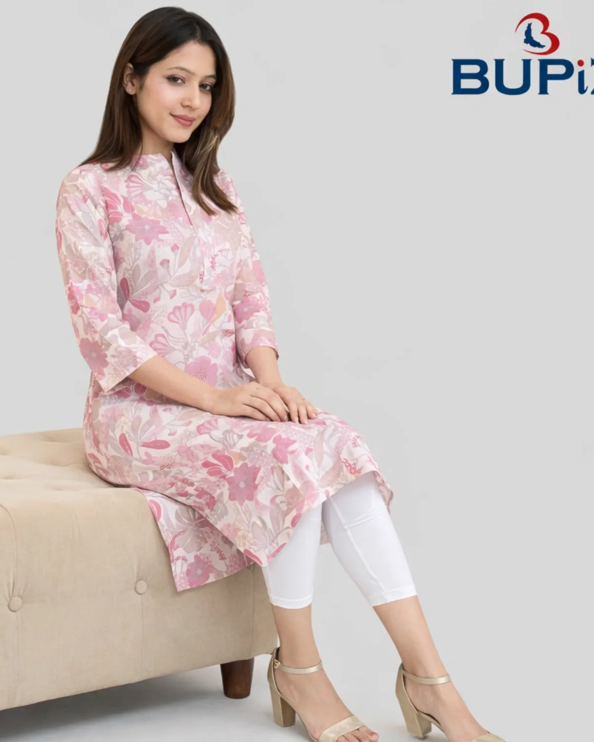 Floral Chanderi Silk Kurta - Image 3