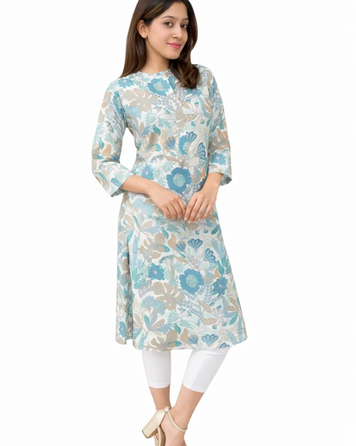 Floral Chanderi Silk Kurta - Image 6