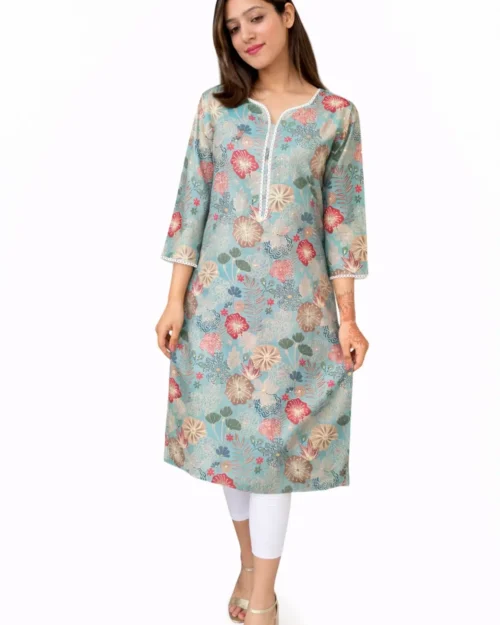 Chanderi Floral Kurta