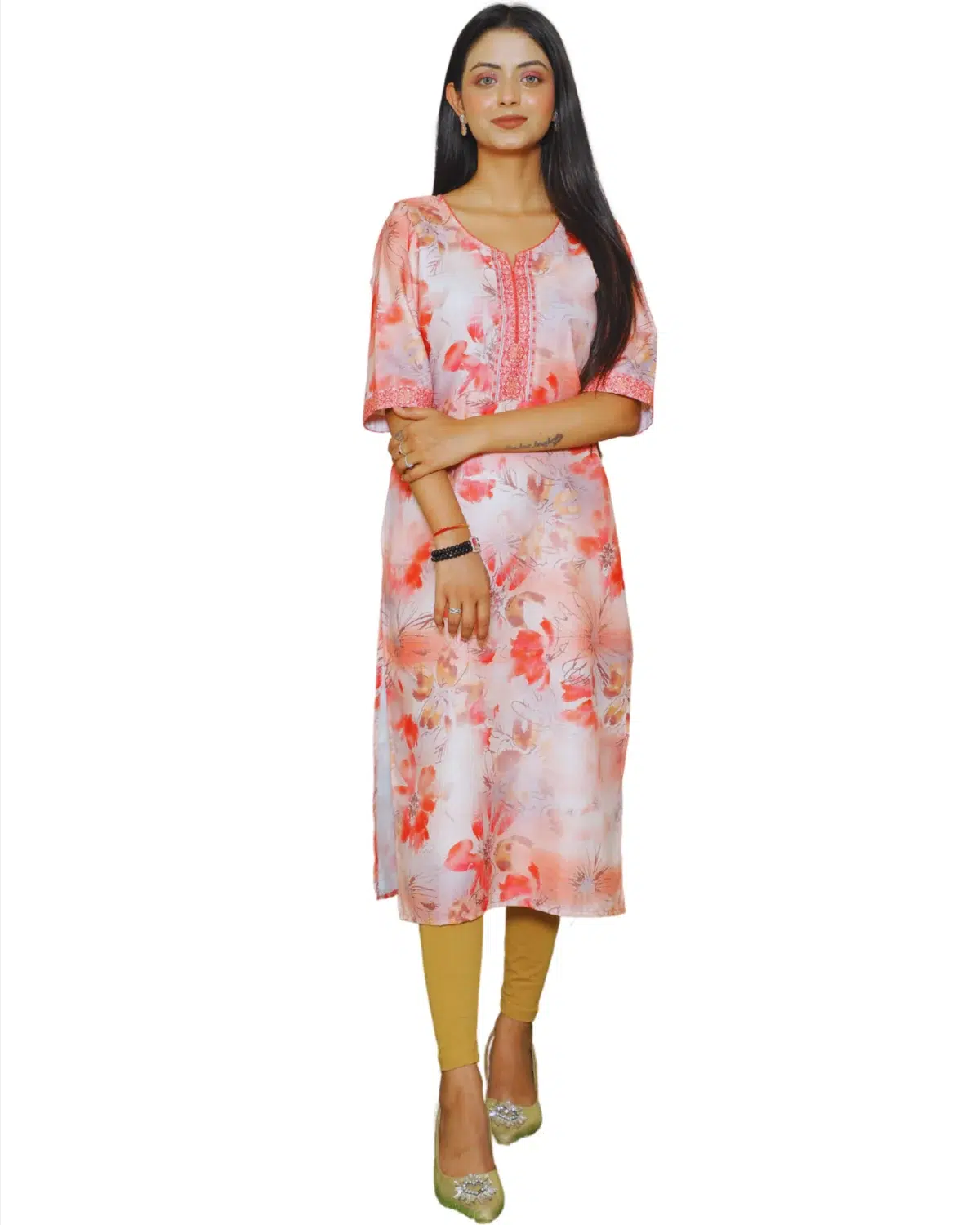 Women's Kurta Rayon Blend_ Pinkish Peach - Image 2
