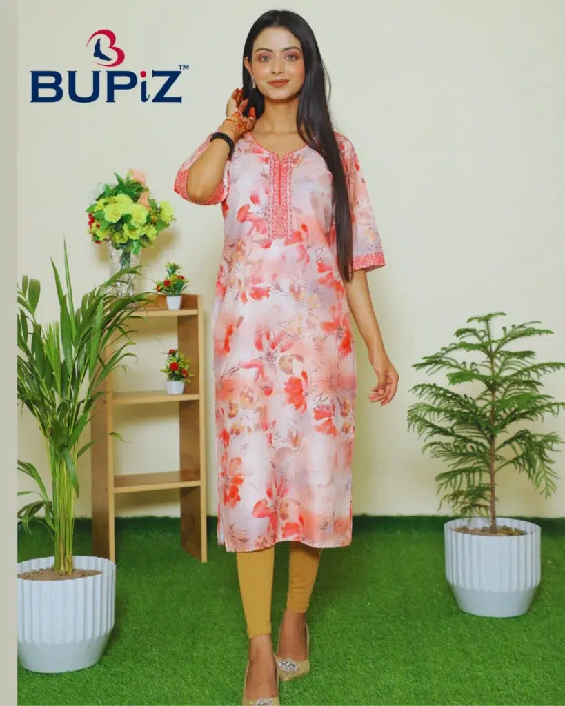 Women's Kurta Rayon Blend_ Pinkish Peach
